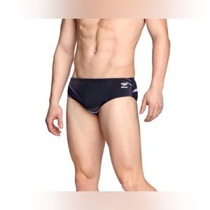 NEW 🌟 SPEEDO ENDURANCE + BRIEF purple black Race Day Pool Swim Wear Men 34